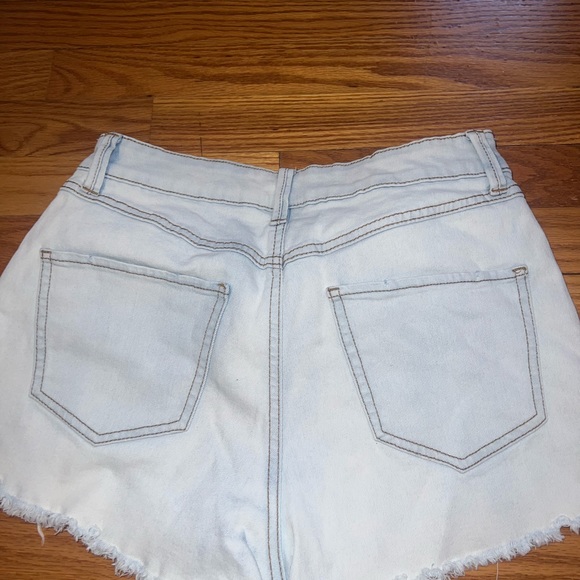 Rewash High Rise Lightwash Ripped Jean Shorts - Picture 3 of 3